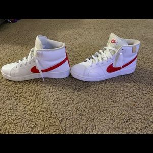 SOLD! Nike Men's Court Royale 2 Mid Shoes, white and red